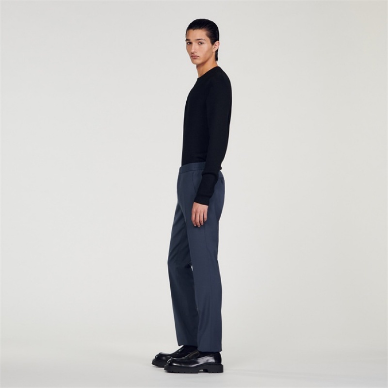 Sandro Virgin wool pants Bluish Grey | SN-SDO65342