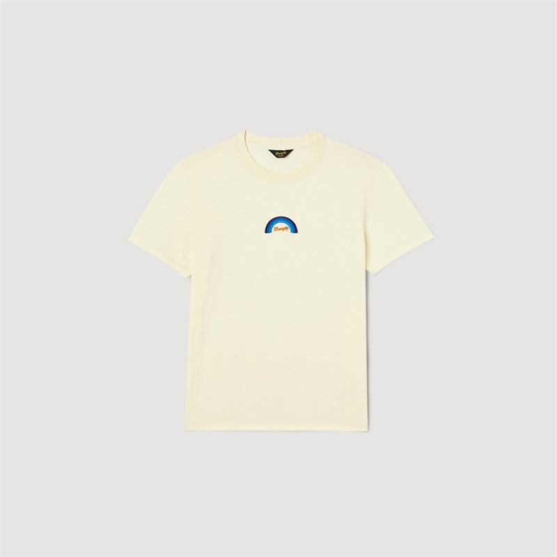 Sandro WRANGLER T-shirt Cream | SN-SDO65111