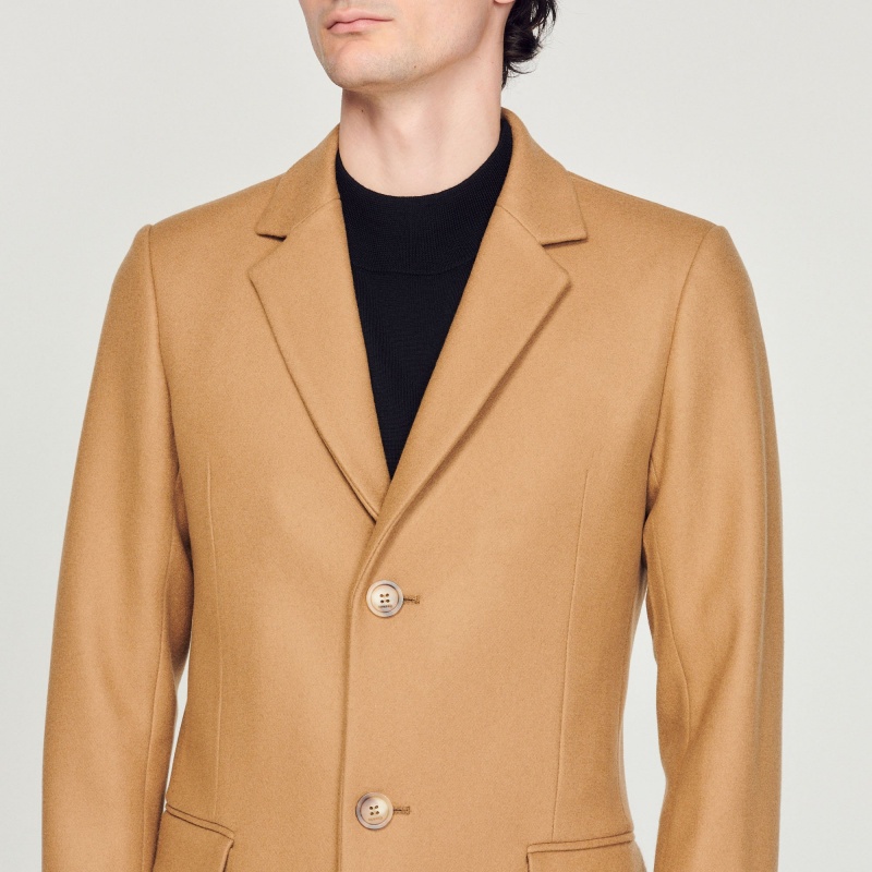 Sandro Wool and cashmere coat Beige | SN-SDO65191