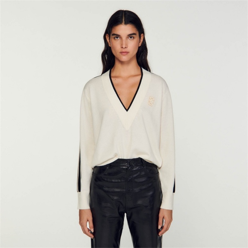 Sandro Wool and cashmere sweater Ecru | SN-SDO64555