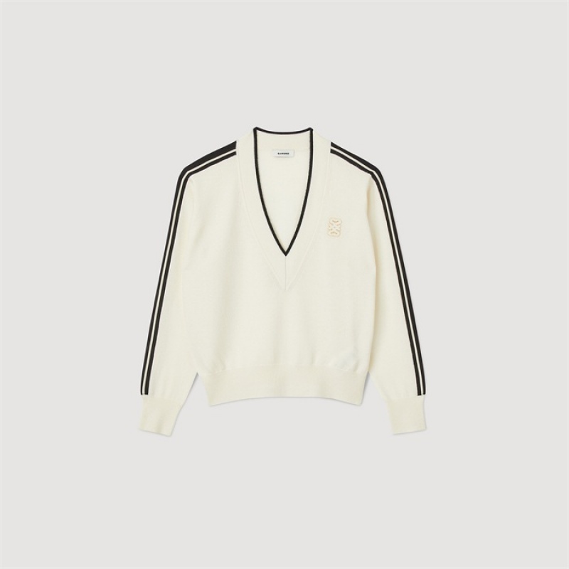 Sandro Wool and cashmere sweater Ecru | SN-SDO64555