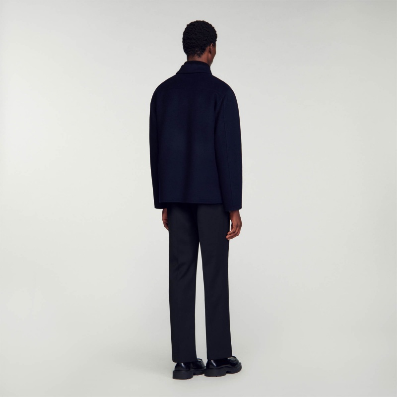 Sandro Wool jacket Dark Navy | SN-SDO65146