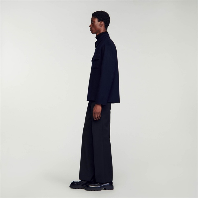 Sandro Wool jacket Dark Navy | SN-SDO65146