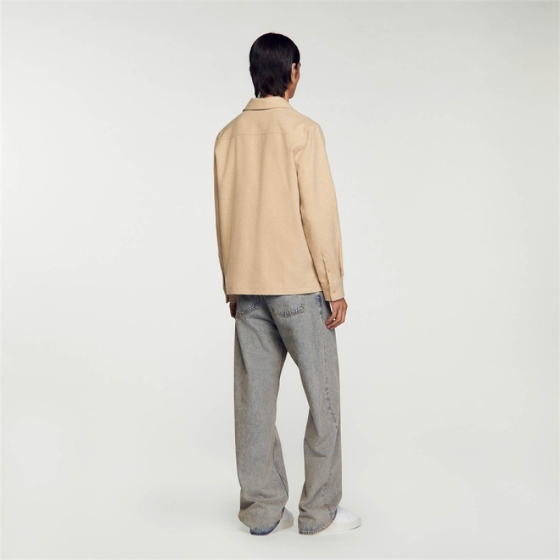 Sandro Wool overshirt Beige | SN-SDO65168