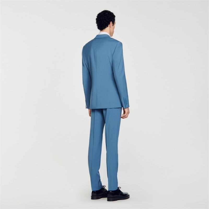 Sandro Wool suit jacket Blue Grey | SN-SDO65212