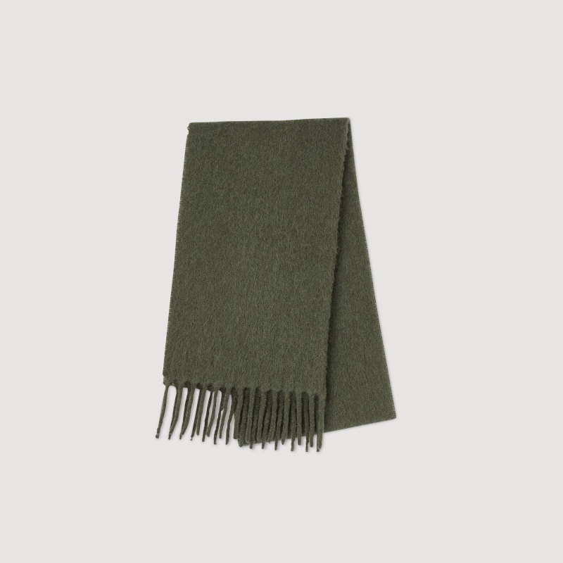 Sandro Woven scarf Olive Green | SN-SDO65451
