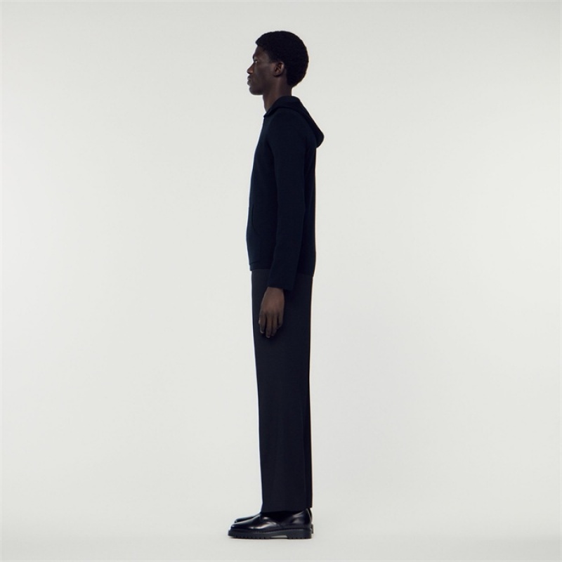 Sandro Zipped cardigan with hood Black | SN-SDO65277